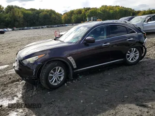 2010 Infiniti FX35 with VIN JN8AS1MW2AM856174, listed as a Copart auction lot 72948694 with 0 mi miles and Salvage Title. Bid and sale history available at carsss.com. Image 1.