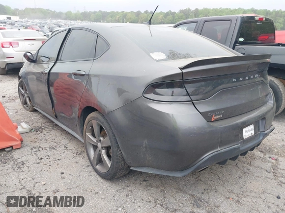 2016 Dodge Dart GT with VIN 1C3CDFEB3GD749915, listed as a IAAI auction lot 41953726 with 124,645 mi miles. Bid and sale history available at carsss.com. Image 3.