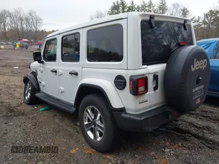 2021 Jeep Wrangler Unlimited Sahara with VIN 1C4HJXEG6MW751752, listed as a IAAI auction lot 41104960 with 47,460 mi miles and . Bid and sale history available at DreamBid. Image 3.