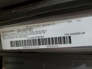 2008 Subaru Legacy with VIN 4S3BL616786218533, listed as a Copart auction lot 50222725 with 198,389 mi miles and Salvage title. Bid and sale history available at DreamBid. Image 12.