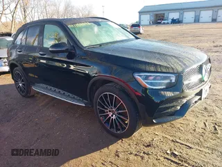 2020 Mercedes-Benz GLC with VIN W1N0G8DB5LV261601, listed as a IAAI auction lot 41123293 with 51,704 mi miles. Bid and sale history available at carsss.com. Image 1.