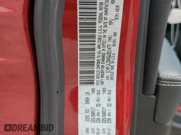 2016 Jeep Cherokee Altitude with VIN 1C4PJLCB4GW351477, listed as a Copart auction lot 53617035 with 54,255 mi miles and Salvage title. Bid and sale history available at DreamBid. Image 13.