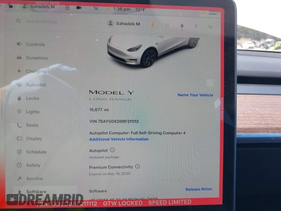 2024 Tesla Model Y с VIN 7SAYGDED8RF211112, выставлен на аукционе IAAI как лот 42176000 с пробегом 16 677 миль миль и . История ставок и продаж доступна на DreamBid. Изображение 18.