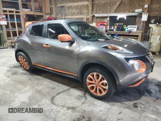 2015 Nissan Juke S with VIN JN8AF5MV8FT551634, listed as a Copart auction lot 48998085 with 64,437 mi miles and Salvage Title. Bid and sale history available at DreamBid. Image 4.