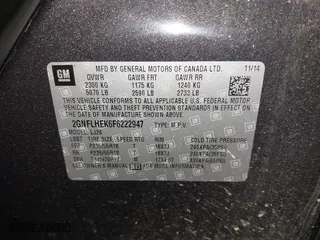 2015 Chevrolet Equinox LTZ with VIN 2GNFLHEK6F6222947, listed as a IAAI auction lot 41465766 with 132,331 mi miles. Bid and sale history available at carsss.com. Image 9.