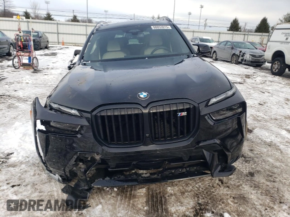 2024 BMW X7 M60i with VIN 5UX33EM02R9S12112, listed as a Copart auction lot 88053915 with 82,393 mi miles and Salvage Title. Bid and sale history available at carsss.com. Image 5.
