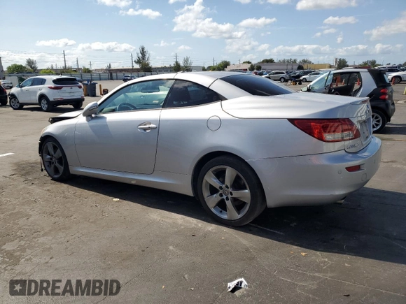 2010 Lexus IS 250 C z VIN JTHFF2C20A2506434, wystawiony jako Copart lot #55491365 z przebiegiem 203 942 mil mil oraz Szkoda całkowita • Salvage title. Historia ofert i sprzedaży dostępna na DreamBid. Obrazek 2.