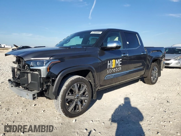 2023 Toyota Tundra Capstone Hybrid with VIN 5TFVC5DB1PX035587, listed as a Copart auction lot 87894665 with 3,056 mi miles and Salvage title. Bid and sale history available at DreamBid. Image 1.