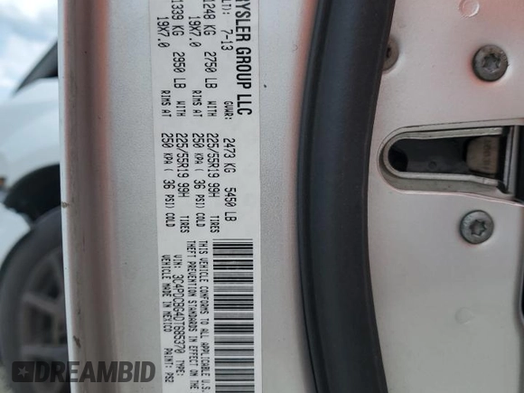 2013 Dodge Journey SXT with VIN 3C4PDCBG4DT685370, listed as a Copart auction lot 61353335 with 193,973 mi miles and Salvage title. Bid and sale history available at DreamBid. Image 13.