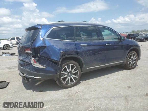 2022 Honda Pilot Touring 7-Passenger with VIN 5FNYF5H64NB017528, listed as a Copart auction lot 65406285 with 64,652 mi miles and Salvage title. Bid and sale history available at DreamBid. Image 3.