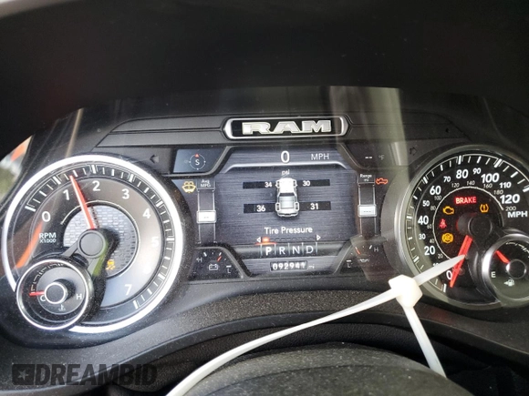 2019 Ram 1500 Laramie with VIN 1C6SRFJT6KN714870, listed as a Copart auction lot 55137815 with 92,941 mi miles and Salvage title. Bid and sale history available at DreamBid. Image 9.
