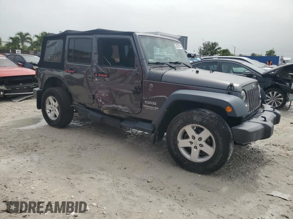 2017 Jeep Wrangler Unlimited Sport with VIN 1C4HJWDG5HL597733, listed as a Copart auction lot 59278195 with 99,156 mi miles and Salvage title. Bid and sale history available at DreamBid. Image 4.