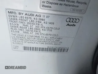 2008 Audi Q7 3.6L with VIN WA1AY74L98D037413, listed as a IAAI auction lot 41508182 with 191,771 mi miles. Bid and sale history available at carsss.com. Image 9.