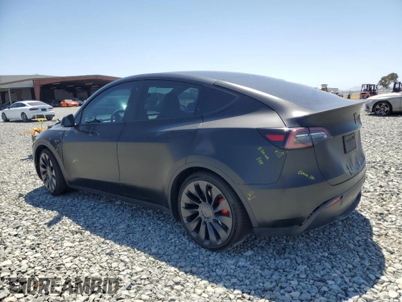 2022 Tesla Model Y Performance with VIN 7SAYGDEF8NF492954, listed as a Copart auction lot 61419965 with 24,885 mi miles and Salvage title. Bid and sale history available at DreamBid. Image 2.