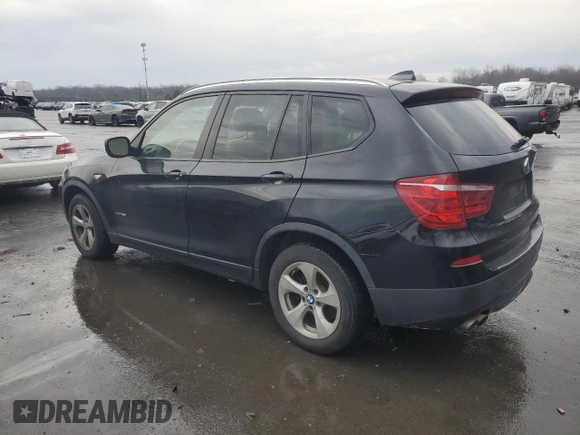 2012 BMW X3 28i with VIN 5UXWX5C50CL720703, listed as a Copart auction lot 46665185 with 143,541 mi miles and Salvage Title. Bid and sale history available at DreamBid. Image 2.