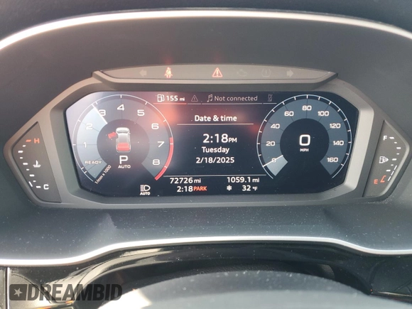 2019 Audi Q3 Premium with VIN WA1AECF34K1069662, listed as a Copart auction lot 45853745 with 72,726 mi miles and Salvage Title. Bid and sale history available at carsss.com. Image 9.