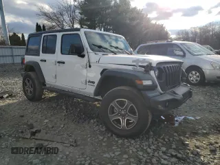 2022 Jeep Wrangler Unlimited Sport S with VIN 1C4HJXDG3NW249168, listed as a Copart auction lot 82494984 with 36,795 mi miles and Salvage Title. Bid and sale history available at carsss.com. Image 4.