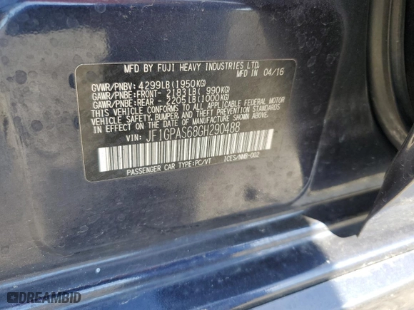 2016 Subaru Impreza Wagon 2.0i Sport Premium with VIN JF1GPAS68GH290488, listed as a Copart auction lot 85433154 with 81,097 mi miles and Salvage Title. Bid and sale history available at carsss.com. Image 14.