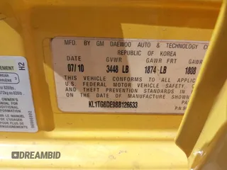 2011 Chevrolet Aveo 2LT with VIN KL1TG6DE9BB126633, listed as a IAAI auction lot 41944289 with Not provided miles and . Bid and sale history available at DreamBid. Image 9.