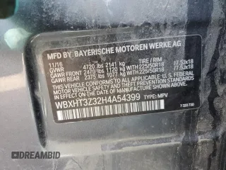 2017 BMW X1 xDrive28i with VIN WBXHT3Z32H4A54399, listed as a Copart auction lot 53112515 with 164,260 mi miles and Clean Title. Bid and sale history available at carsss.com. Image 13.