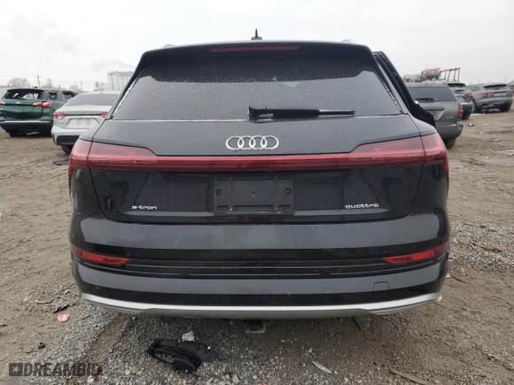 2021 Audi e-tron Premium with VIN WA1AAAGE9MB020437, listed as a Copart auction lot 43758605 with NaN miles and Salvage Title. Bid and sale history available at carsss.com. Image 6.