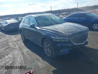 2023 Genesis GV70 2.5T with VIN KMUMADTB8PU129798, listed as a IAAI auction lot 41446118 with 10,508 mi miles. Bid and sale history available at carsss.com. Image 1.