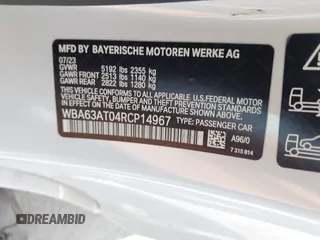 2024 BMW 4 Series M440i xDrive с VIN WBA63AT04RCP14967, выставлен на аукционе IAAI как лот 42031020 с пробегом Не указан миль и . История ставок и продаж доступна на DreamBid. Изображение 9.