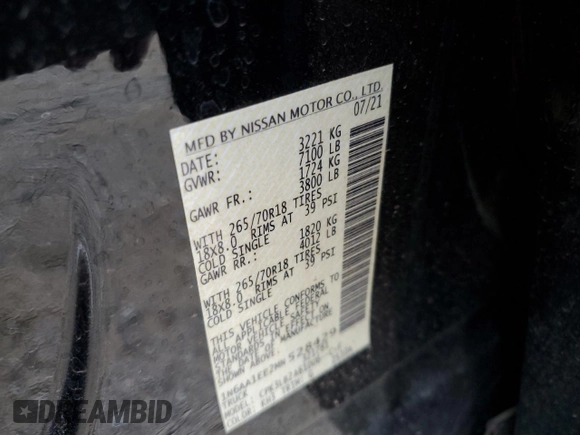2021 Nissan Titan SV with VIN 1N6AA1EE2MN528429, listed as a Copart auction lot 56388524 with 93,353 mi miles and Salvage Title. Bid and sale history available at DreamBid. Image 13.