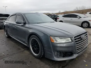 2016 Audi A8 Sport with VIN WAU43AFD1GN019272, listed as a Copart auction lot 45427105 with 91,341 mi miles and Salvage title. Bid and sale history available at DreamBid. Image 4.