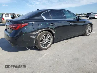 2023 Infiniti Q50 Luxe with VIN JN1EV7BR3PM543411, listed as a Copart auction lot 57782135 with 14,808 mi miles and Salvage title. Bid and sale history available at DreamBid. Image 3.