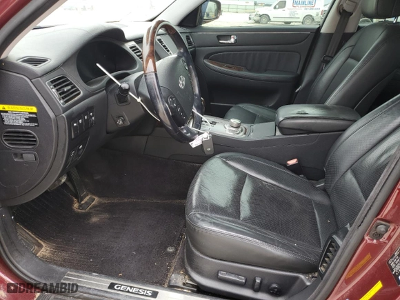 2010 Hyundai Genesis with VIN KMHGC4DF3AU101521, listed as a Copart auction lot 45555195 with 127,577 mi miles and Salvage Title. Bid and sale history available at carsss.com. Image 7.