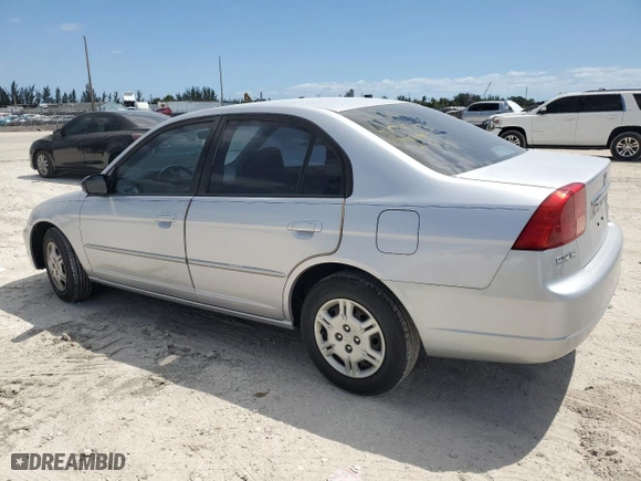 2002 Honda Civic LX with VIN 1HGES16512L072112, listed as a Copart auction lot 52714665 with 99,286 mi miles and Salvage Title. Bid and sale history available at carsss.com. Image 2.