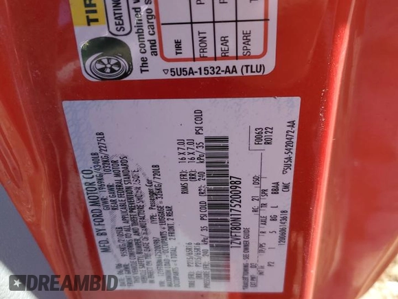 2007 Ford Mustang Deluxe z VIN 1ZVFT80N175200987, wystawiony jako Copart lot #50256835 z przebiegiem Nie podano mil oraz Szkoda całkowita • Salvage title. Historia ofert i sprzedaży dostępna na DreamBid. Obrazek 15.