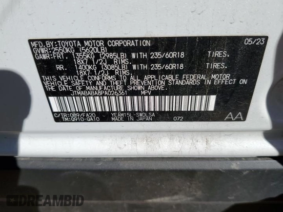 2023 Subaru Solterra Premium z VIN JTMABABA8PA026361, wystawiony jako Copart lot #73101264 z przebiegiem 11 342 mil mil oraz Czysty tytuł • Clean title. Historia ofert i sprzedaży dostępna na DreamBid. Obrazek 13.