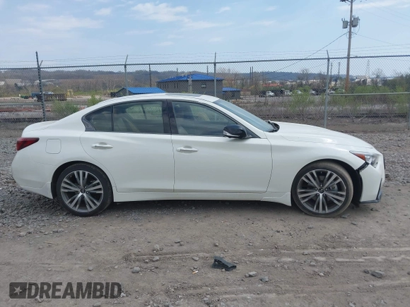 2023 Infiniti Q50 SENSORY with VIN JN1EV7CRXPM540682, listed as a IAAI auction lot 42074399 with 8,086 mi miles. Bid and sale history available at carsss.com. Image 13.