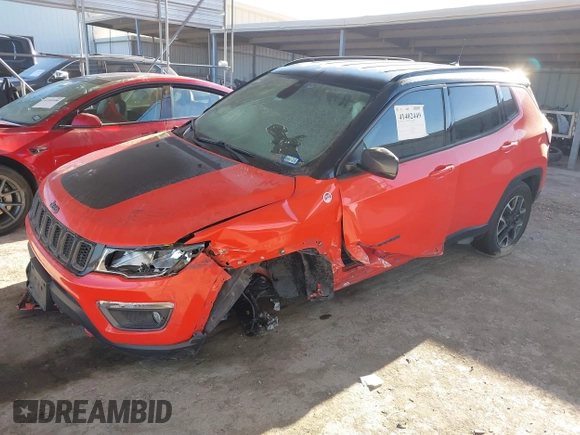2020 Jeep Compass Trailhawk with VIN 3C4NJDDBXLT239116, listed as a IAAI auction lot 41402449 with 38,021 mi miles and . Bid and sale history available at carsss.com. Image 17.