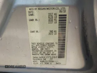 2018 Nissan Altima SR with VIN 1N4AL3AP6JC271207, listed as a IAAI auction lot 41839284 with 111,144 mi miles and . Bid and sale history available at carsss.com. Image 9.