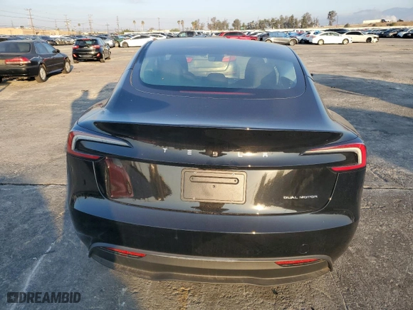 2024 Tesla Model 3 Long Range with VIN 5YJ3E1EB1RF799493, listed as a Copart auction lot 42561895 with 1,267 mi miles and Salvage Title. Bid and sale history available at carsss.com. Image 6.