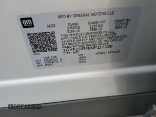 2022 Cadillac XT4 AWD Premium Luxury with VIN 1GYFZDR48NF117188, listed as a Copart auction lot 41862194 with Not Provided miles and . Bid and sale history available at carsss.com. Image 12.