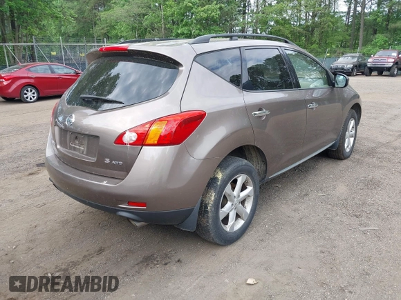 2009 Nissan Murano S with VIN JN8AZ18W69W138889, listed as a IAAI auction lot 42162009 with 97,615 mi miles. Bid and sale history available at carsss.com. Image 4.