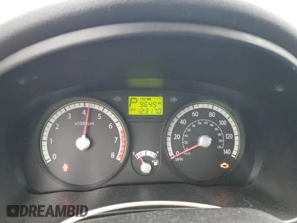 2009 Kia Rio LX with VIN KNADE243396530327, listed as a Copart auction lot 44631785 with 123,170 mi miles and Salvage Title. Bid and sale history available at carsss.com. Image 9.