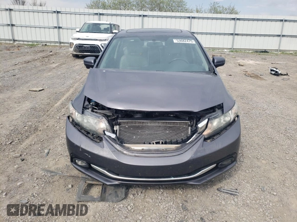 2014 Honda Civic EX-L with VIN 19XFB2F90EE079318, listed as a Copart auction lot 53682475 with 104,476 mi miles and Salvage Title. Bid and sale history available at DreamBid. Image 5.
