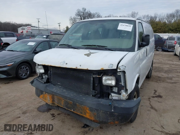2008 Chevrolet Express Cargo Van with VIN 1GCGG25C081217403, listed as a IAAI auction lot 41470035 with 0 mi miles. Bid and sale history available at carsss.com. Image 2.