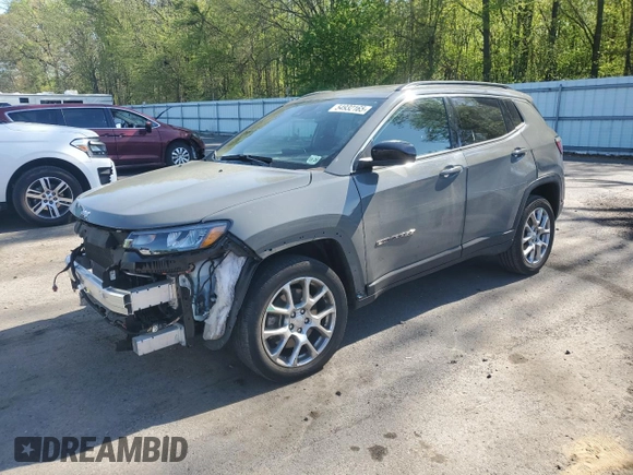 2023 Jeep Compass Latitude Lux с VIN 3C4NJDFN0PT570512, выставлен на аукционе Copart как лот 54932165 с пробегом 27 227 миль миль и Списание • Salvage title. История ставок и продаж доступна на DreamBid. Изображение 1.
