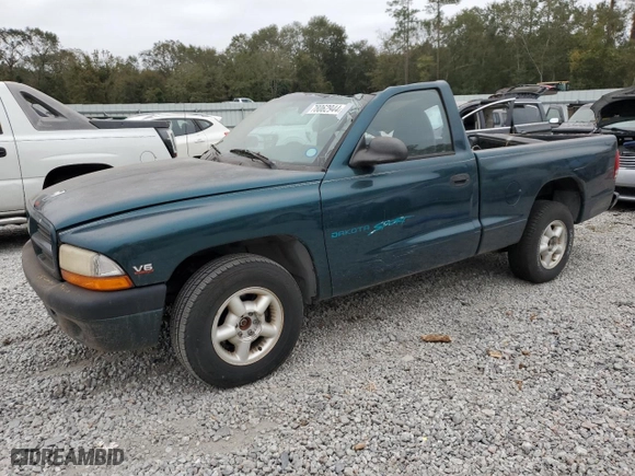 1998 Dodge Dakota SLT with VIN 1B7FL26X9WS729130, listed as a Copart auction lot 78062944 with 69,224 mi miles and Salvage Title. Bid and sale history available at carsss.com. Image 1.