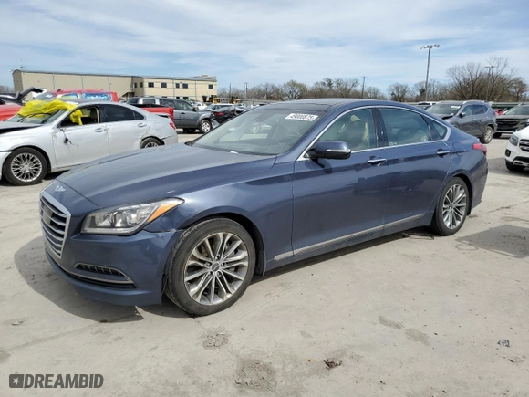 2015 Hyundai Genesis 3.8L with VIN KMHGN4JE4FU089344, listed as a Copart auction lot 49000875 with 80,521 mi miles and Salvage Title. Bid and sale history available at carsss.com. Image 1.