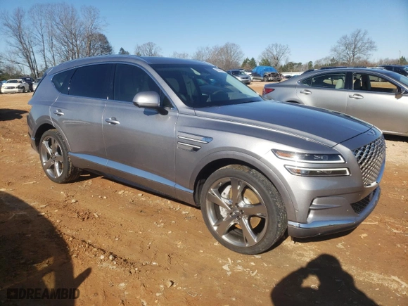 2022 Genesis GV80 with VIN KMUHCESC8NU084418, listed as a Copart auction lot 86645144 with 34,815 mi miles and Salvage Title. Bid and sale history available at carsss.com. Image 4.