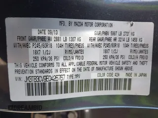 2014 Mazda CX-9 Touring with VIN JM3TB3CV9E0426767, listed as a IAAI auction lot 42301021 with 129,497 mi miles and . Bid and sale history available at DreamBid. Image 9.