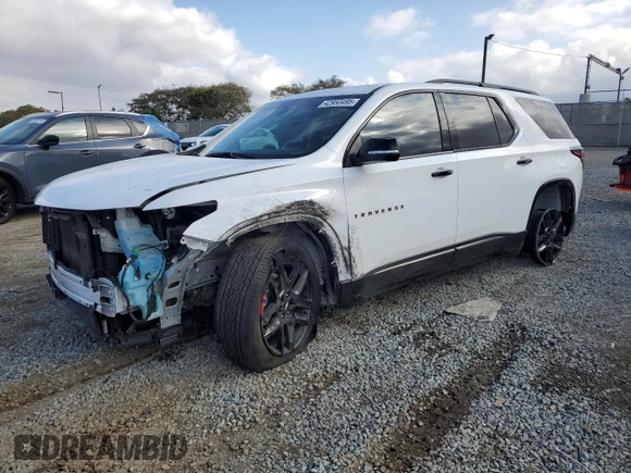 2021 Chevrolet Traverse Premier with VIN 1GNERKKW8MJ132911, listed as a Copart auction lot 42950495 with 72,125 mi miles and Salvage Title. Bid and sale history available at carsss.com. Image 1.