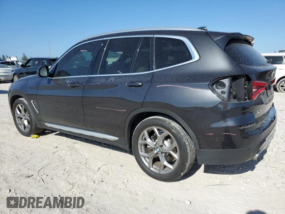 2020 BMW X3 sDrive30i with VIN 5UXTY3C03L9D44524, listed as a Copart auction lot 52212245 with 44,932 mi miles and Salvage Title. Bid and sale history available at carsss.com. Image 2.